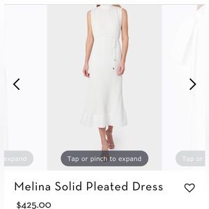 Milly Melinda pleated dress in white